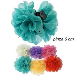 Pinza Plastica Colorato Fiore Tessuto